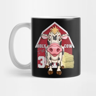 Birthday 3 Year Old Cute Farm Cow Mug